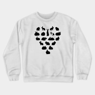 Rabbit Breeds Heart Rabbit Lover Gift Crewneck Sweatshirt